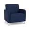 Lesro Siena Lounge Reception Wide Guest Chair, Brushed Steel, MD Ink Upholstery SN1201 - alternate 1